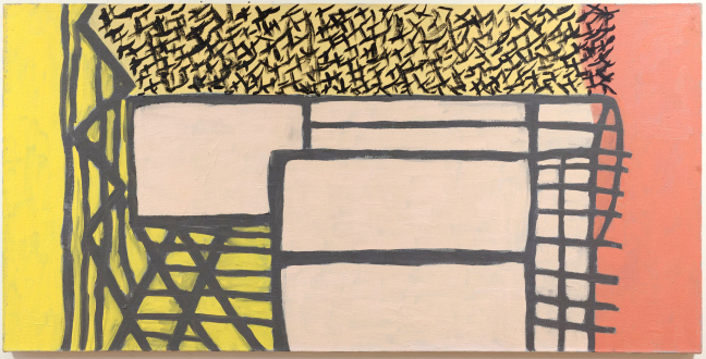 Harriet Korman - <i>Untitled</i>, 1986. Oil on canvas, 24 x 48 in.