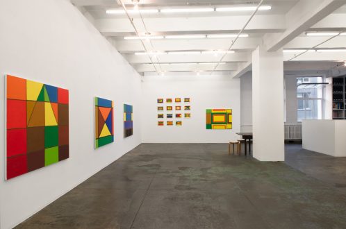 Harriet Korman: Housing Development / New Paintings and Drawings - Installation view from entrance. Photo: Sabrina Slavin.