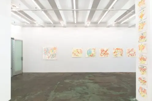 Andrea Éva Győri – Vibration Highway And Other Works - Installation view, west wall. (Photo credit Sabrina Slavin)