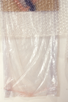 Senga Nengudi – Wet Night, Early Dawn, Scat-Chant, Pilgrims Song - Senga Nengudi, Scat Chant, 1996. Bubble wrap, dry cleaner's plastic bag, metal, spray paint on paper.