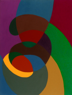Line or Shape, Curved or Straight - <i>Untitled</i>, 2001. Oil on canvas, 24 x 28 in.