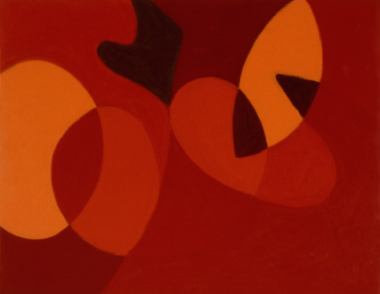 Line or Shape, Curved or Straight - <i>Untitled</i>, 2001. Oil on canvas, 14 x 18 in.