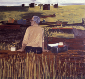 <i>Surveyor's Lunch</i>, 1981-1982. Oil on canvas, 78 x 78 in. 