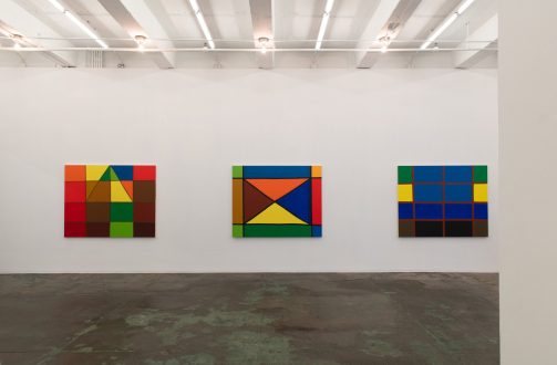 Harriet Korman: Housing Development / New Paintings and Drawings - Installation view, west wall. Photo: Sabrina Slavin.