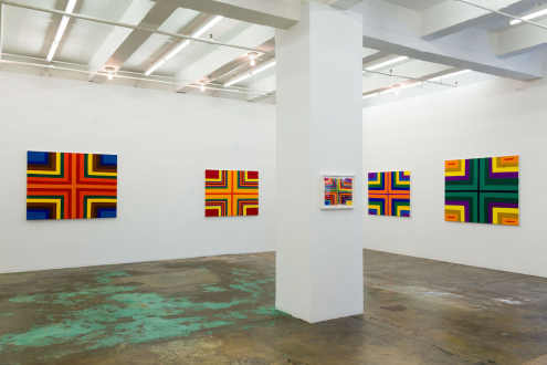 Installation view, west and north walls.