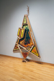 Mike Cloud: <i>S of B</i>, 2016.
Oil on linen,
100 x 80 x 5 in.
Courtesy of the artist and Thomas Erben Gallery, New York. Photo: Christopher Harris.