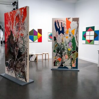 Independent Art Fair 2019 – Aditi Singh, Dona Nelson, Harriet Korman - Installation view from: Independent Art Fair 2019. 