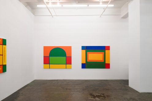 Harriet Korman: Housing Development / New Paintings and Drawings - Installation view, south wall. Photo: Sabrina Slavin.