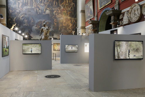 Installation view, <i>Blank Pages Pages of an Iranian Photo Album</i>, 2015, Chappelle des Beaux-Arts de Paris, France.