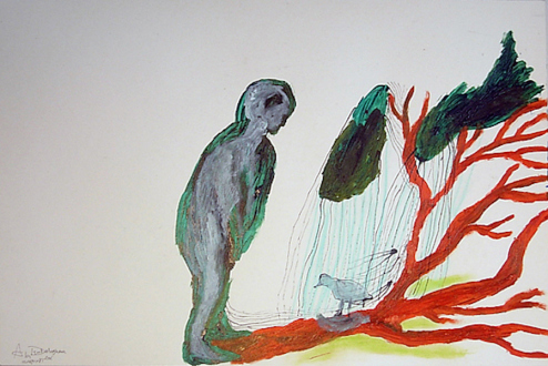 Ala Dehghan – I Can Explain Everything - Ala Dehghan Shaping the Fire, 2009. Mixed media on paper, 35 x 50 cm.