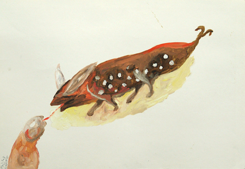 Ala Dehghan – I Can Explain Everything - Ala Dehghan, from series: Unnamed Animals, 2009. Mixed media on paper, 35 x 50 cm.