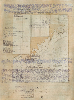 New Art from Pakistan – Noor Ali Chagani, Amna Hashmin, Ayesha Jatoi, Ismet Khawaja, Nadia Khawaja, Murad Khan Mumtaz, Seema Nusrat, Lala Rukh - Ayesha Jatoi, Drinking Page, 2008. Pen and ink on paper, 11.5 x 16.25 in.