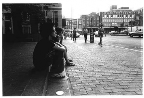 Adrian Piper – The Mythic Being, 1972-1975 - Adrian Piper Cruising White Women #1, 1975. B/W photo documentation of a street performance in Cambridge, MA, 10 x 8 in.