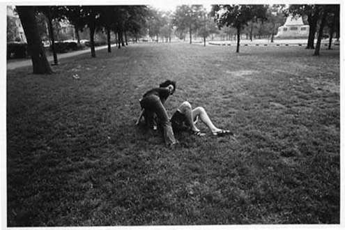 Adrian Piper – The Mythic Being, 1972-1975 - Adrian Piper Getting Back #5, July 1975. B/W photo documentation of a street performance in Cambridge, MA, 10 x 8 in.