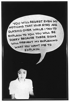 Adrian Piper – The Mythic Being, 1972-1975 - Adrian Piper The Mythic Being: I / You / Us #4, 1975. Paper collage
and felt tip pen on B/W photograph, 17.25 x 12.25 in.