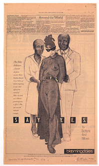 Adrian Piper – Early Drawings and Other Works - Adrian Piper Vanilla Nightmares #9, 1986. Charcoal on NewYork Times page, 22 x 13.75 in.