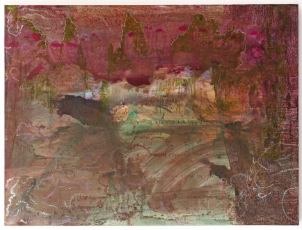 Bahar Behbahani – Garden Coup - Bahar Behbahani, Report to London, 2015-16. Mixed media on canvas, 54 x 72 in.