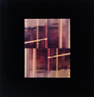 Barry Gerson – The Parting of the Clouds - Porch Window Reflections, 1982. Nimslo 3D photographic construction on Plexiglas, 15.5 x 14 in.