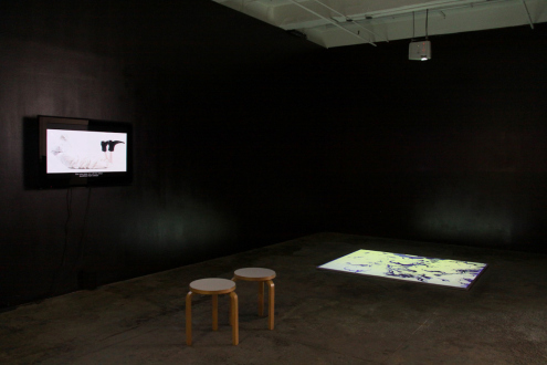 Nothing Is Left to Tell - Installation view: Masturpiece (left) and What Has Befallen Us, Barbad? (right).