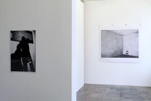 Nothing Is Left to Tell - Installation view: The Distribution of The Sacred System (left) and The First Aplasticist Exhibition (right).