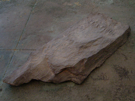Barbad Golshiri – Curriculum Mortis - Tombstone of Barbad Golshiri, 2012. Engraving on stone, 47.5 x 20 x 3 in.