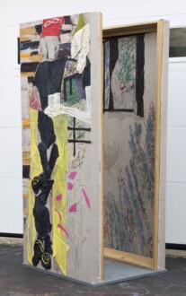 Box Paintings - <i>By The Yard</i>, 2016.
Collage, dyed cheesecloth, muslin, acrylic mediums on linen panel mounted on plywood base
Panel: 81 ½ × 36 in.