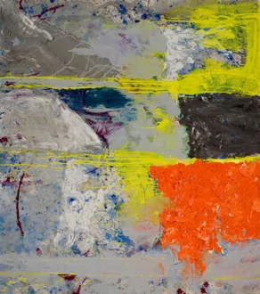 Line Street, 2007. Acrylic and acrylic mediums on canvas, 79 x 70 in.