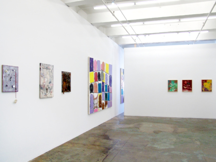 Installation view, West and North wall: Whitney Claflin, Bara, Nolan Simon.