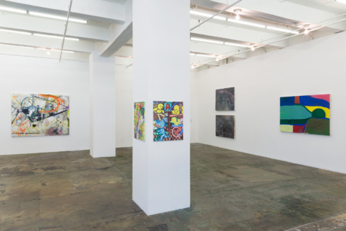Painting in due time – Scott Anderson, Lydia Dona, Denzil Hurley, Harriet Korman, Hanneline Røgeberg, Marcus Weber - Installation view.