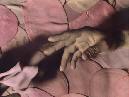 Elaine Stocki – The Palms - Meat Meet, 2013. Hand-tinted silver gelatin print, edition of 5 (+2 AP), 29.5 x 37.75 in. (detail)