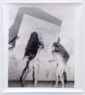 Elaine Stocki – The Palms - Nudes Moving an Abstract Painting 1, 2013. Silver gelatin print, part of triptych,edition of 5 (+2 AP), 25 x 20 in.