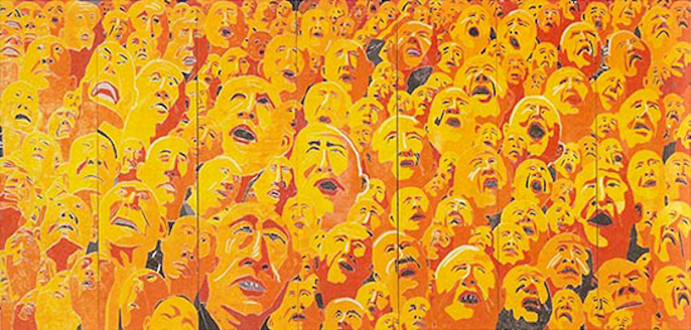 Fang Lijun – Woodcuts - Untitled, 2002/2003. Woodcut, edition of 8, 13 x 28 ft.