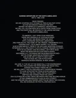 Helène Aylon, The Earth Ambulance (detail), 1982. Text panel, Inkjet pigment print, 11 x 8-1/2 in (sheet) ©Estate of Helène Aylon, Courtesy Leslie Tonkonow Artworks + Projects