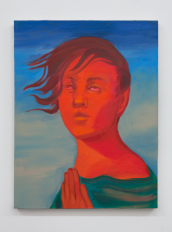 Painting Forward – Joan Brown, Charles Garabedian, Jackie Gendel, Haley Josephs, , Kyle Starver - Haley Josephs, A Human is a Speaking Flame, 2016, oil on canvas, 25 x 19 1/4 in.