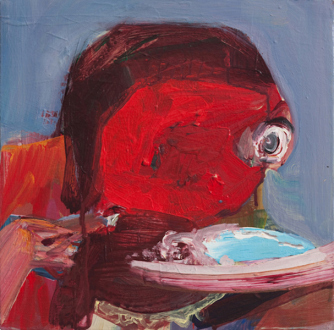 Haeri Yoo – Pain Patch - Haeri Yoo, Plate, 2008. Acrylic and pigment on canvas, 10 x 10 in.