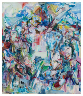 Haeri Yoo – Body Hoarding - Honeymoon Island, 2010. Acrylic, pastel, spray paint on canvas, 90 x 78 in.