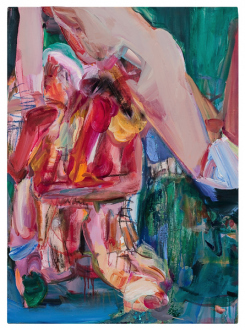 Haeri Yoo – Body Hoarding - Hurting Big Toe, 2010. Acrylic, pastel, spray paint on canvas, 38 x 27.75 in.