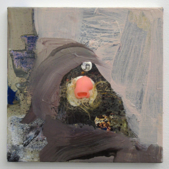 Haeri Yoo – Running Pit - Breathing, 2012. Mixed media on canvas, 10 x 10 in.