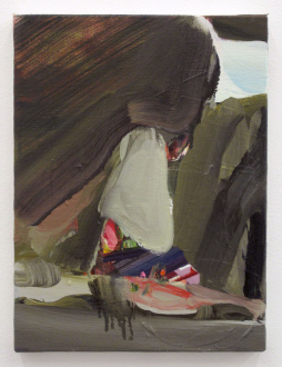 Haeri Yoo – Running Pit - Untitled (Grey Series 1), 2012. Oil on canvas, 12 x 9 in.