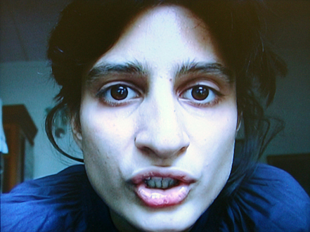 New Art from Pakistan – Noor Ali Chagani, Amna Hashmin, Ayesha Jatoi, Ismet Khawaja, Nadia Khawaja, Murad Khan Mumtaz, Seema Nusrat, Lala Rukh - Ismet Khawaja, Look at me when I talk to you, 2007. DVD, 2:40 minutes, looped. Edition of three.