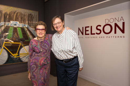 Dona Nelson – Days, Textures and Patterns, Tajan Gallery, Paris - The artist with Rodica Seward of Tajan Gallery. 