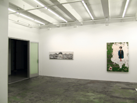 Chen Ke – Li Jikai – Wei Jia - Installation view, east wall towards entrance: Li Jikai, Chen Ke.