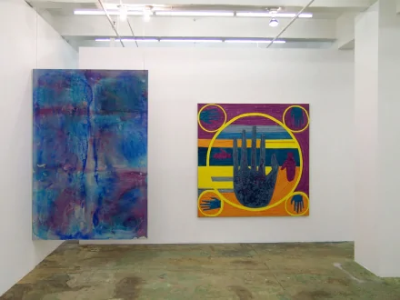 Installation view, west and north wall.