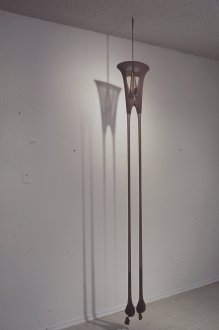 <i>Inside/Outside</i>, Spring 1977 (original piece). Nylon mesh, metal and sand. 12 x 1 x 1 ft. (the recreated version is in the collection of Houston and Kinshasha Conwill).
