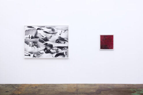 Installation view, west wall. 