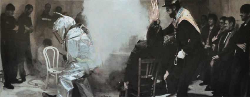 Paint as Figure – Kohei Akiba, Jonathan Delachaux, Jennifer Packer, Schandra Singh, Zheng Wei - Jonathan Delachaux: The Gettysburg Address, 2010. Acrylic on canvas, 27.5 x 71 in.