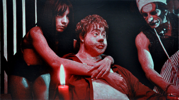 Paint as Figure – Kohei Akiba, Jonathan Delachaux, Jennifer Packer, Schandra Singh, Zheng Wei - Jonathan Delachaux: Second Vassili Party, 2012. Acrylic on canvas, 35.5 x 63 in.