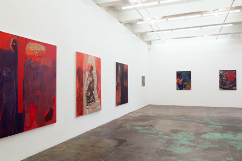 Jackie Gendel – Stained Glass Cliff - North and west walls, installation view.