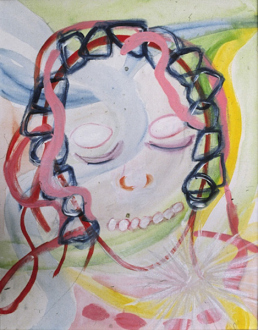 Jutta Koether – I Is Had Gone - Self-Alienating Spirit, (from Hysterics series) 2000. Acrylic on canvas, 20 x 16 in.