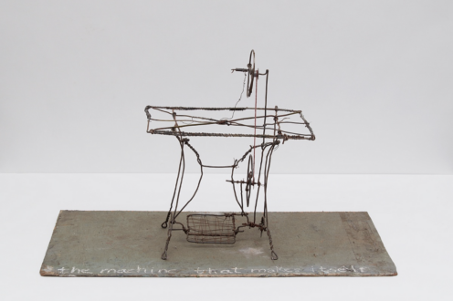 Feminism and the Legacy of Surrealism - June Leaf, <i>The Machine That Makes Itself</i>. Wire, wood, and string, 14 1/2 x 23 1/2 x 13 1/4 in. Courtesy of the artist and Hyphen Advisory.
<br>
<br>
